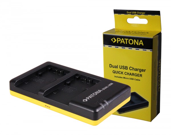 PATONA Dual Quick-Charger f. Sony NP-FP30 FP50 FP51 incl. Micro-USB cabel