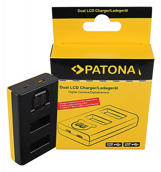 PATONA Dual LCD USB Ladegerät f. GoPro Max SPCC1B