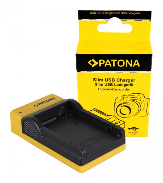 PATONA Slim Micro-USB Ladegerät f. Canon LP-E8, LPE8, EOS 550D, 600D, 650D, 700D