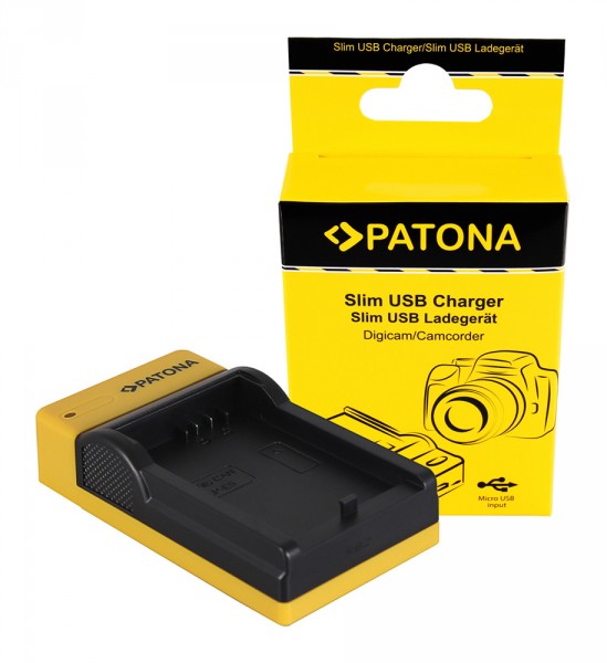 PATONA Slim Micro-USB Ladegerät f. Canon LP-E5, EOS 1000D, 450D, 500D
