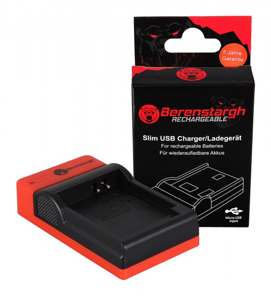 Berenstargh Slim Micro-USB Ladegerät f. Canon NB-13L PowerShot G5 X G5X G7 X G7 X Mark II G7X G9 X G