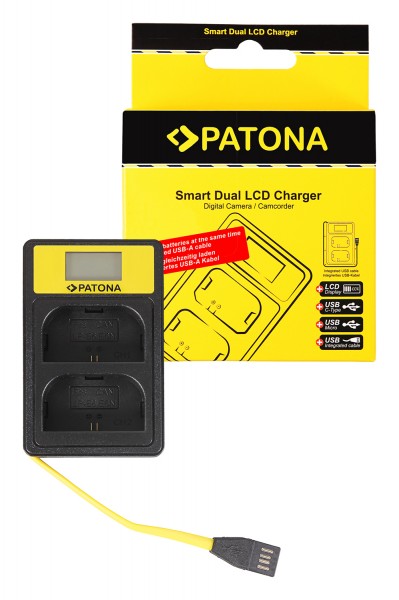 PATONA Smart Dual LCD USB Ladegerät f. Canon LP-E6 EOS 5D 60D 60Da 6D 7D EOS70D EOS-70D LP-E6 Mark II
