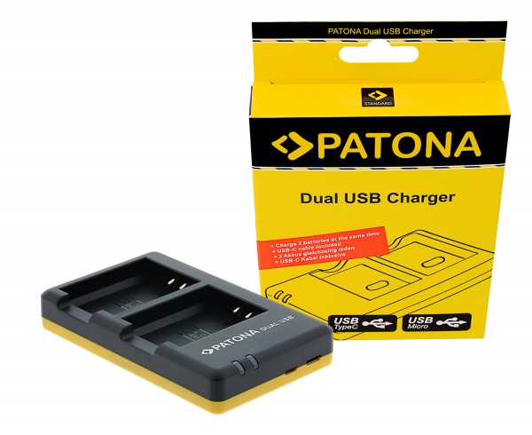 PATONA Dual Schnell-Ladegerät f. Canon LP-E10 LPE10 inkl. USB-C Kabel