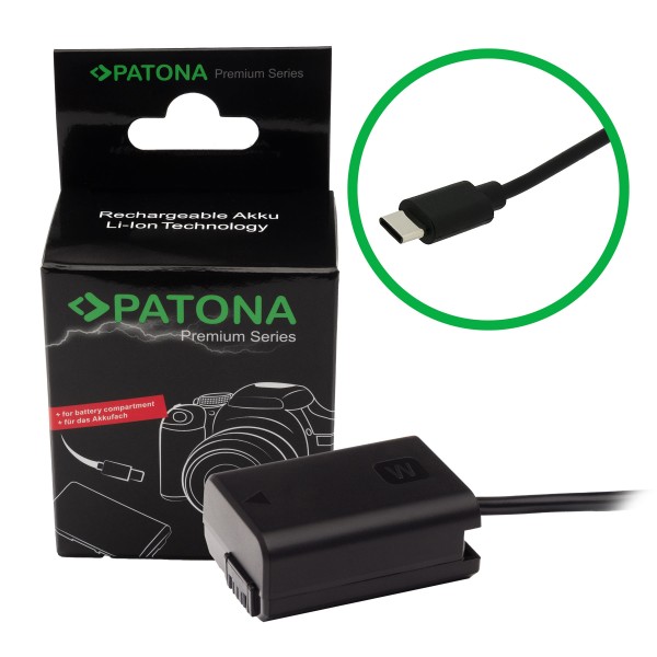 PATONA Premium USB-C Input Akku-Adapter für Sony NP-FW50 NEX-3 NEX.3C NEX-5
