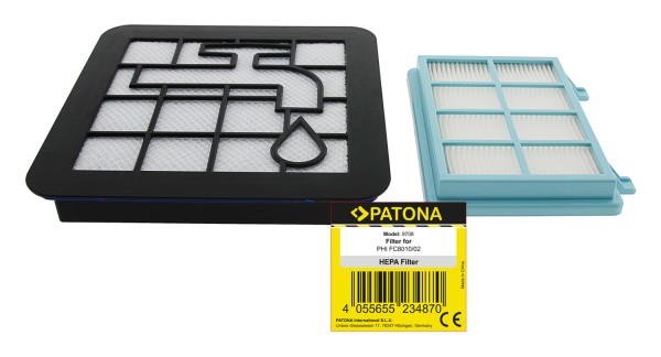 PATONA Filterset FC8010/02 3-teilig f. Philips Powerpro Compact Active Staubsauger
