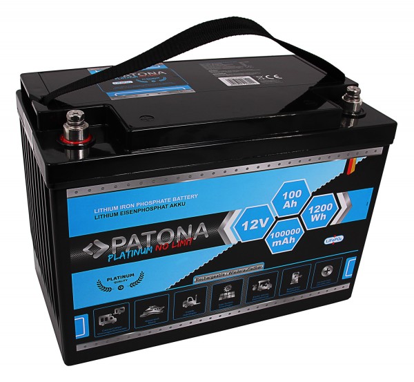 PATONA Platinum LiFePO4 Battery 12V 100Ah 1200Wh 100.000mAh