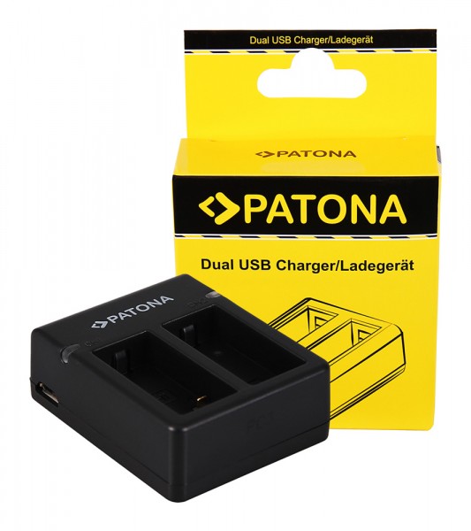 PATONA USB Dual Ladegerät f. GoPro Hero 3 AHDBT-301 inkl. Micro-USB Kabel