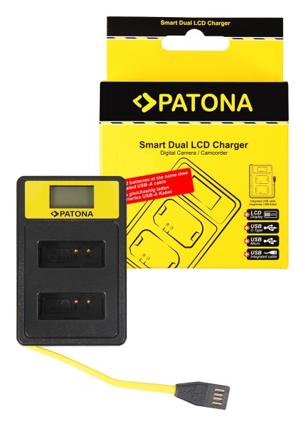 PATONA Smart Dual LCD USB Ladegerät f. Canon LP-E12 LPE12 EOS M