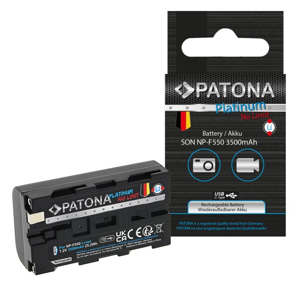 PATONA Platinum Akku mit USB-C Input für Sony NP-F550 F330 F530 F750 F930 F920