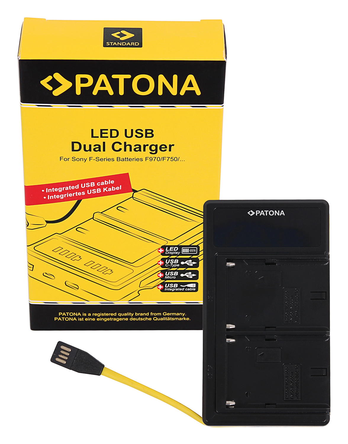 Micro-USB Kabel PATONA Dual Schnell-Ladegerät für Sony NP-FW50 NPFW50 inkl