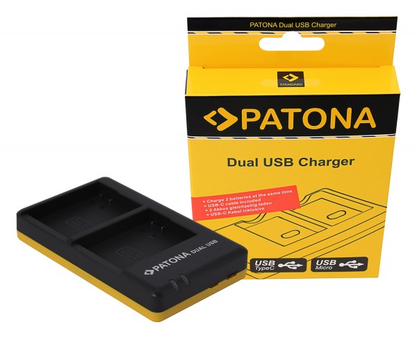 PATONA Dual Schnell-Ladegerät f. Nikon EN-EL14 ENEL14 inkl. USB-C Kabel