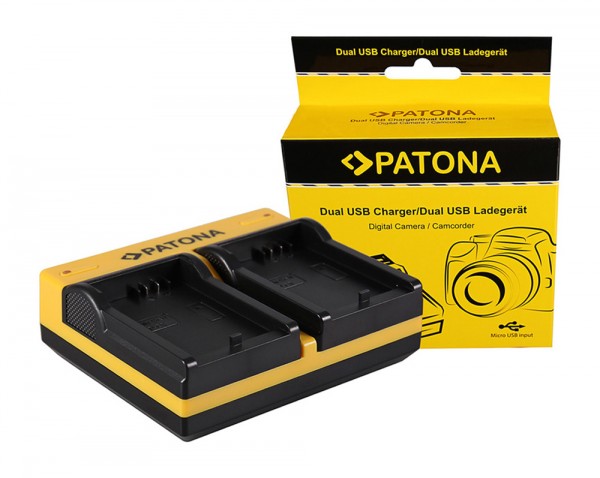 PATONA Dual Ladegerät f. Canon LP-E5 EOS 1000D 450D 500D inkl. Micro-USB Kabel
